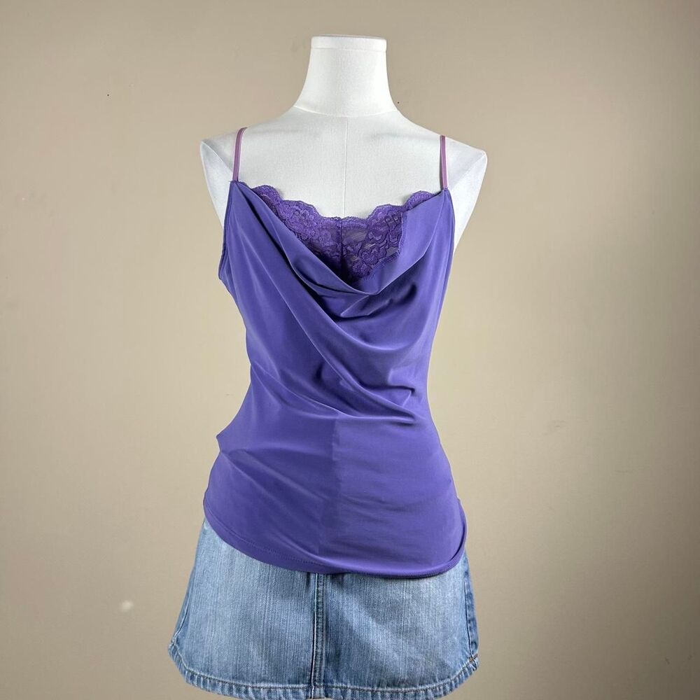 Volt Y2K Purple Cowl Neck Tank